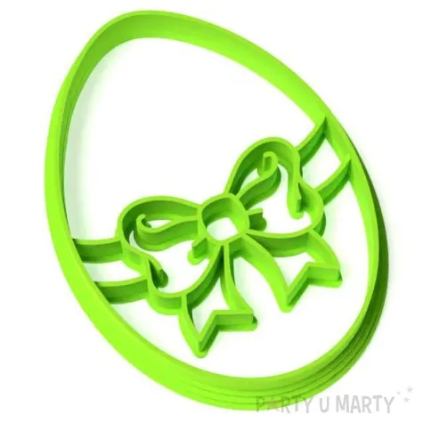 foremka wielkanoc jajko pisanka z kokardka 66x88 mm zielona neonowa
