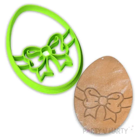 foremka wielkanoc jajko pisanka z kokardka 66x88 mm zielona neonowa