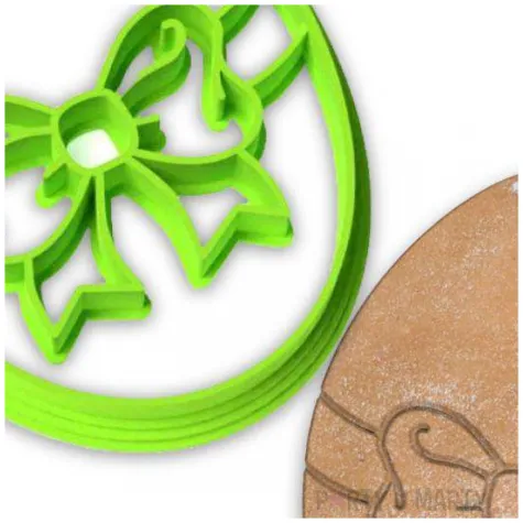 foremka wielkanoc jajko pisanka z kokardka 66x88 mm zielona neonowa