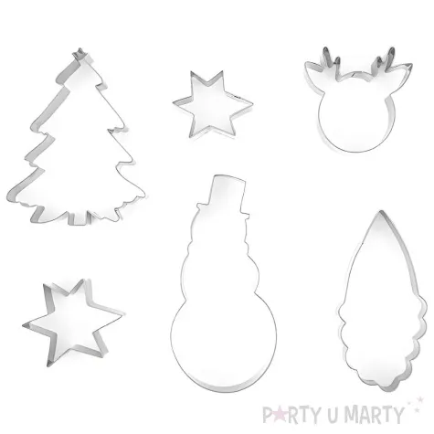 foremki boze narodzenie choinka balwanek i renifer partydeco 6 szt