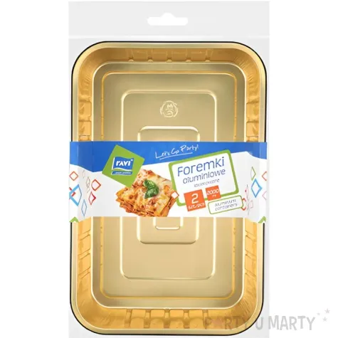 foremki do pieczenia aluminiowe prostokatne aluminiowe 2000 ml ravi 2 szt