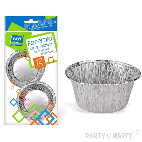 foremki na muffinki aluminiowe ravi 12 szt