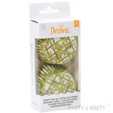 foremki na muffinki bambus zielone decora 36 szt