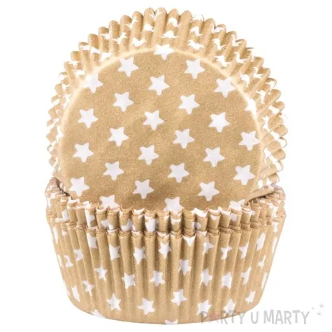 foremki na muffinki biale gwiadki zloty demmler 60 szt