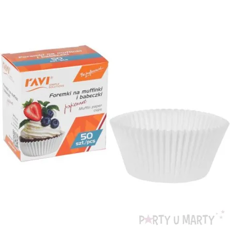 foremki na muffinki classic biale ravi 50 szt