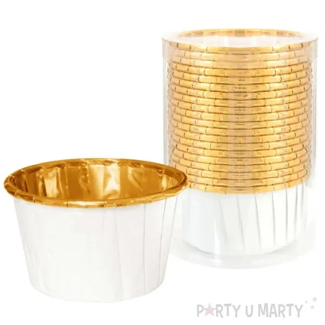 foremki na muffinki pozlacane biale partypal 20 szt