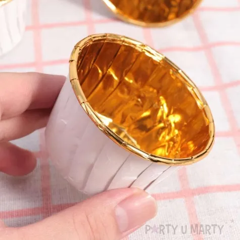 foremki na muffinki pozlacane biale partypal 20 szt