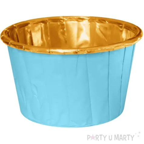 foremki na muffinki pozlacane blekitne partypal 20 szt