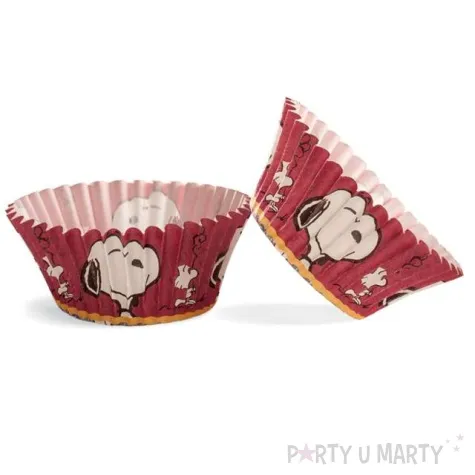 foremki na muffinki snoopy dekora czerwone 50 szt