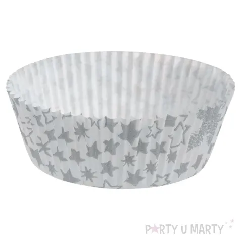 foremki na muffinki srebrne gwiazdki demmler 60 szt