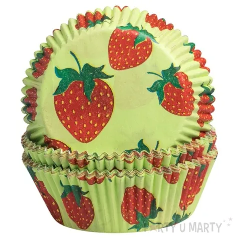 foremki na muffinki truskawki zielony demmler 60 szt