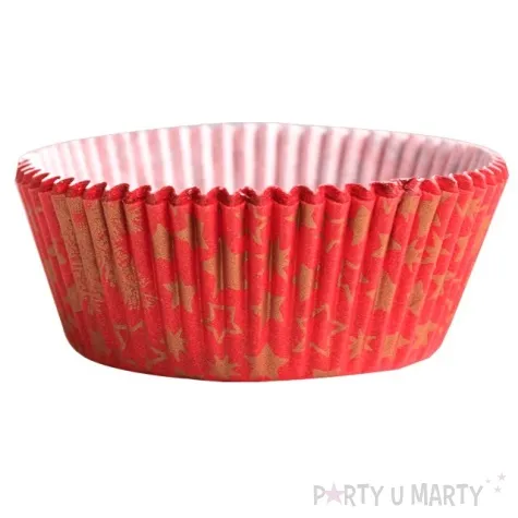 foremki na muffinki zlote gwiazdki czerwony demmler 60 szt