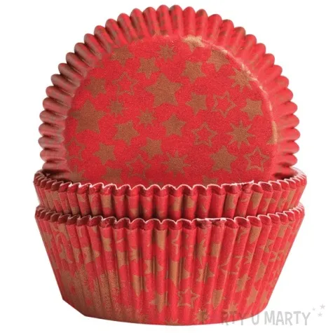 foremki na muffinki zlote gwiazdki czerwony demmler 60 szt