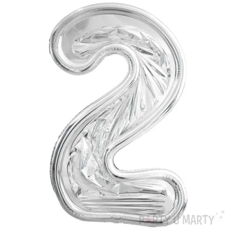 forma na balony cyfra 2 srebrny partydeco 53 dgt