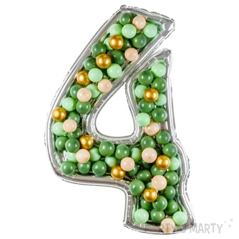 forma na balony cyfra 4 srebrny partydeco 53 dgt