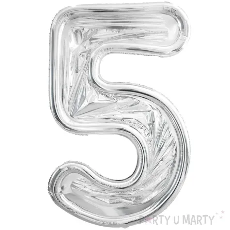 forma na balony cyfra 5 srebrny partydeco 53 dgt
