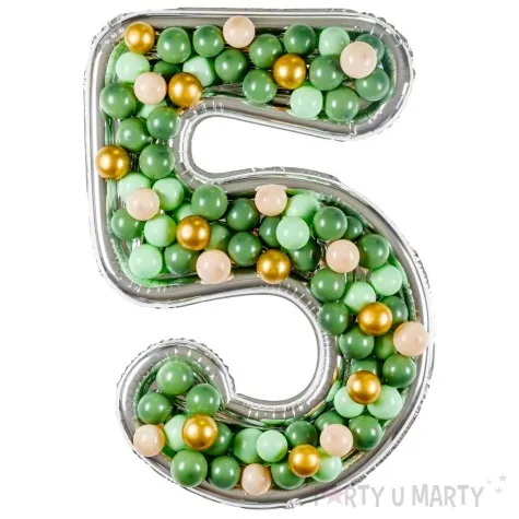 forma na balony cyfra 5 srebrny partydeco 53 dgt