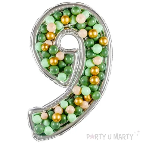 forma na balony cyfra 9 srebrny partydeco 53 dgt