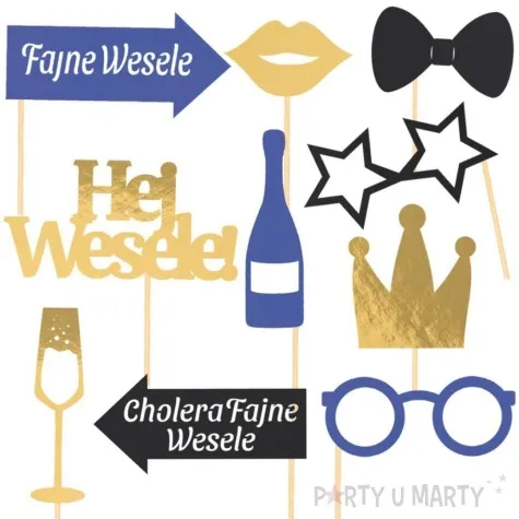 fotogadzet patyczki fajne wesele granatowy czakos 10 szt