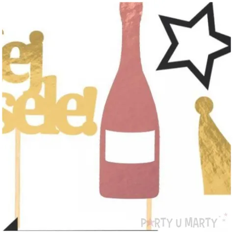 fotogadzet patyczki fajne wesele rozowe zloto dekolo 10 szt