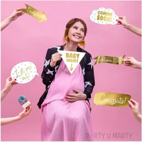 fotogadzet patyczki gender reveal welcome baby zloty partydeco 6 szt