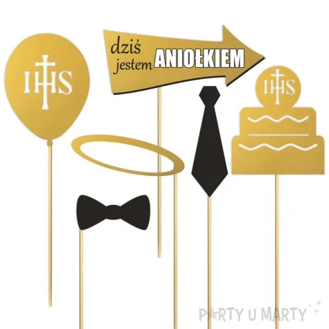 fotogadzet patyczki komunia sw fotobudka zloty 6 szt