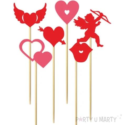 fotogadzet patyczki sercowy mix czerwone 6 szt