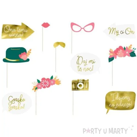fotogadzet patyczki slub 2 mix partydeco 12 szt