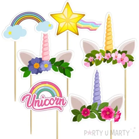 fotogadzet patyczki unicorn pod tecza 6 szt
