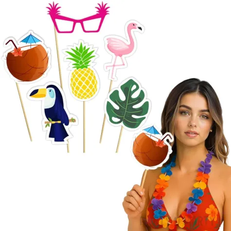 fotogadzet rekwizyty do fotobudki aloha hawajski zestaw 20 cm 6 szt