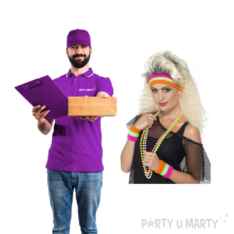 frotka classic neon kolorowa smiffys 3 szt