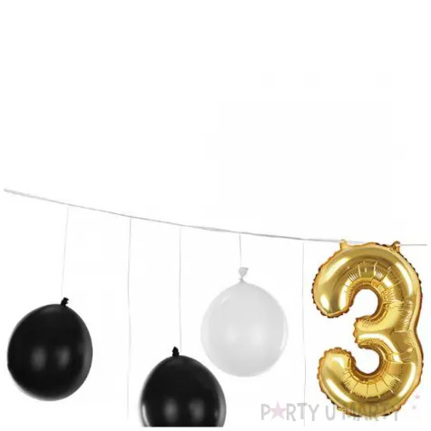 girlanda balonowa 30 urodziny zloty czarny bialy partydeco 12 szt