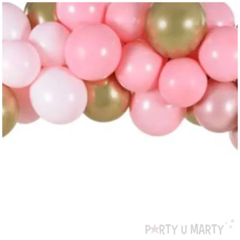 girlanda balonowa bialo rozowo zlota partydeco zestaw x60