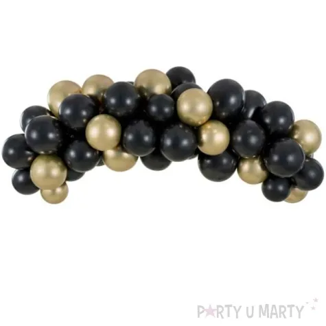 girlanda balonowa czarno zlota partydeco zestaw x60