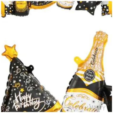 girlanda balonowa drinki i kieliszki czarno zlota partypal 206 cm