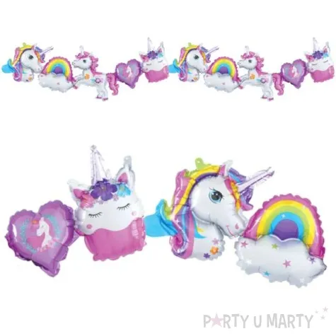 girlanda balonowa jednorozce i tecze partypal 206 cm