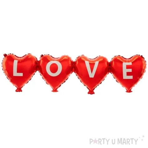 girlanda balonowa serca love czerwony partypal 1 m