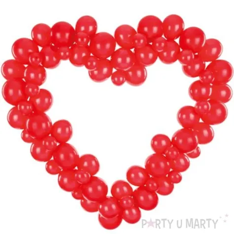 girlanda balonowa serce czerwona partydeco 166 x 160 cm 68 szt