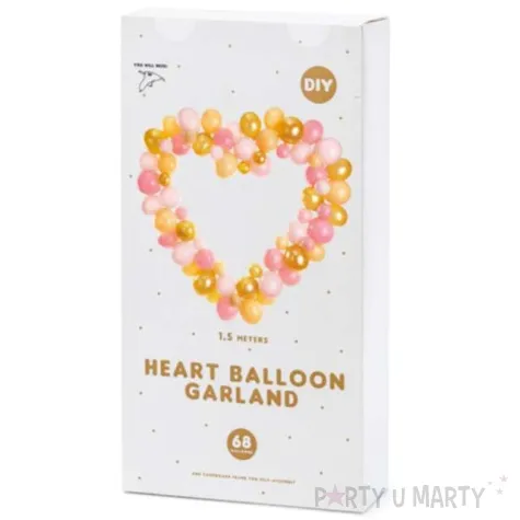 girlanda balonowa serce zlota partydeco 166 x 160 cm 68 szt