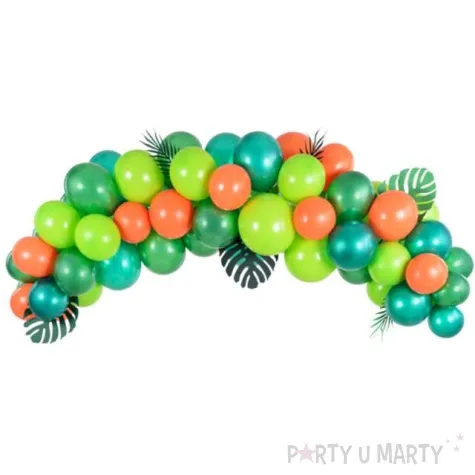 girlanda balonowa zielony dinozaur partydeco zestaw 60szt
