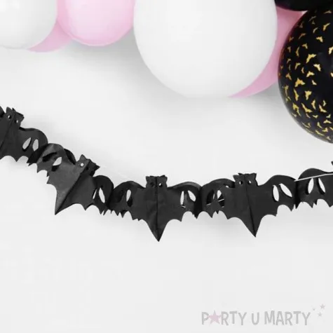 girlanda bibulowa nietoperze czarna partydeco 400 cm