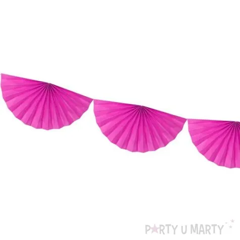 girlanda bibulowa rozety ciemny rozowy partydeco 300 cm
