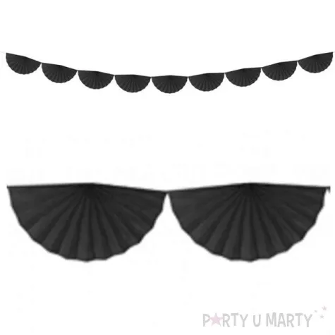 girlanda bibulowa rozety czarna partydeco 300 cm