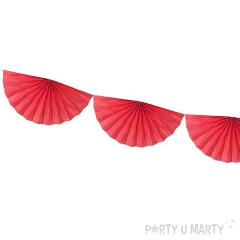 girlanda bibulowa rozety czerwona partydeco 300 cm