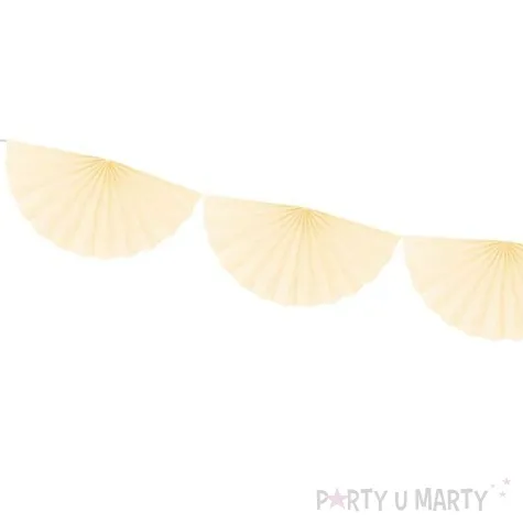 girlanda bibulowa rozety jasny kremowy partydeco 300 cm