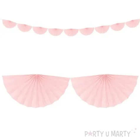 girlanda bibulowa rozety pudrowy roz partydeco 300 cm