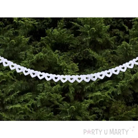 girlanda bibulowa serca biala 9x300 cm 1 szt