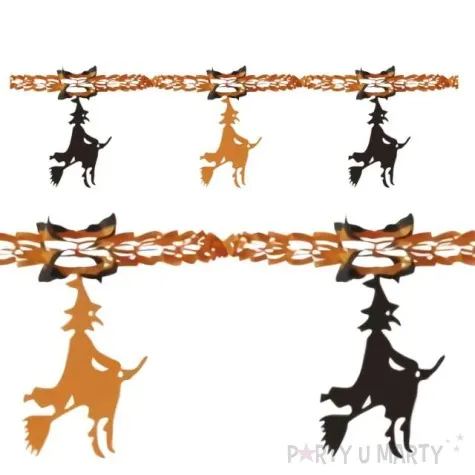 girlanda czarownice czarno pomaranczowa widmann 300 cm