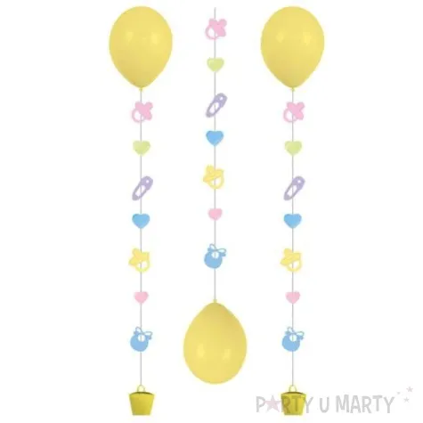 girlanda do balonow baby shower amscan mix 100 cm 3 szt
