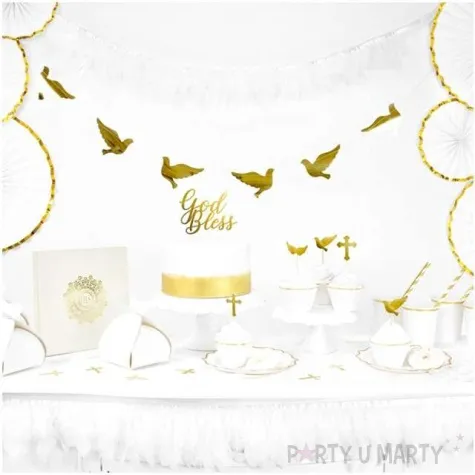 girlanda golebie komunijne zlota partydeco 112 cm